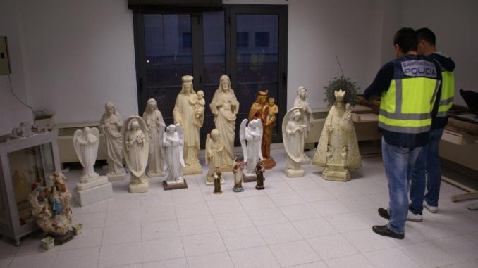 Religious statues recovered from Vega Baja cemeteries