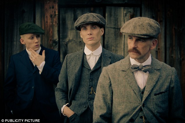 Thomas Shelby (Cillian Murphy) centre, with Arthur (Paul Anderson) right.