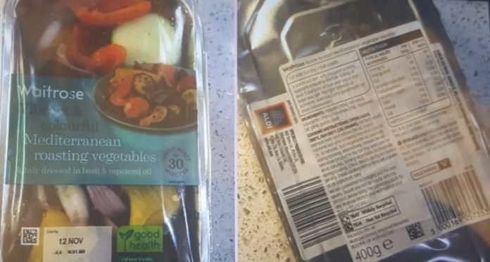 20191119_103628 The Waitrose veg causing a stir had an Aldi sticker.