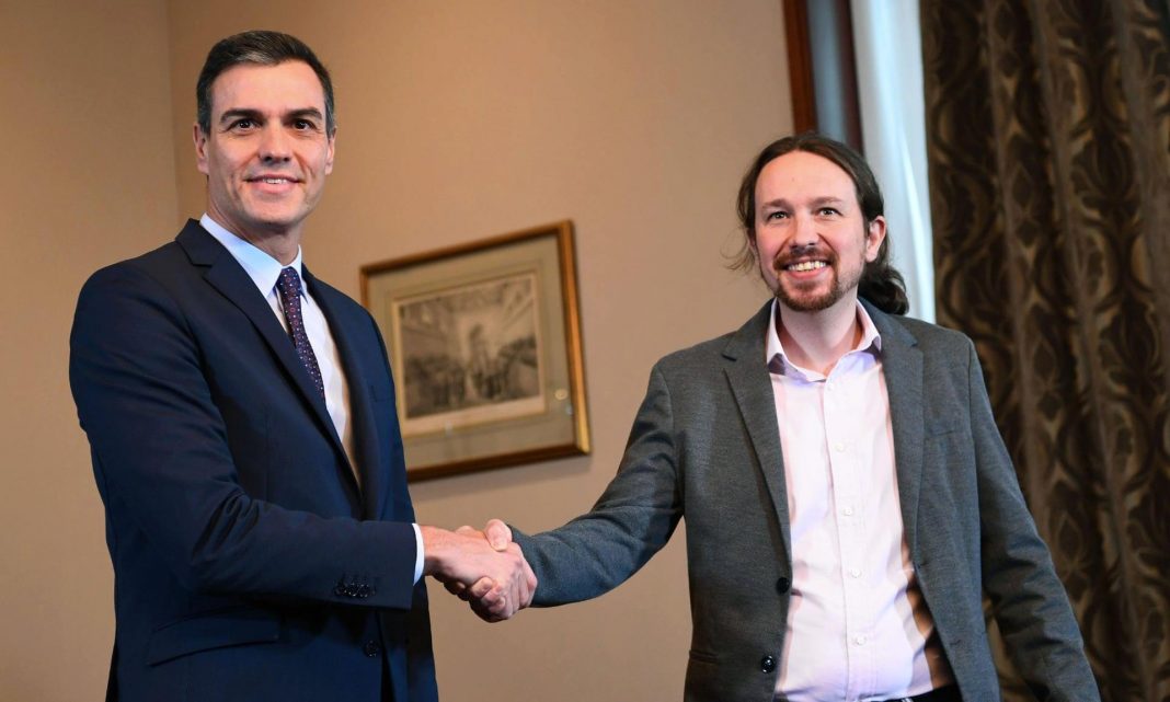 Minority coalition government formed by PSOE and Podemas