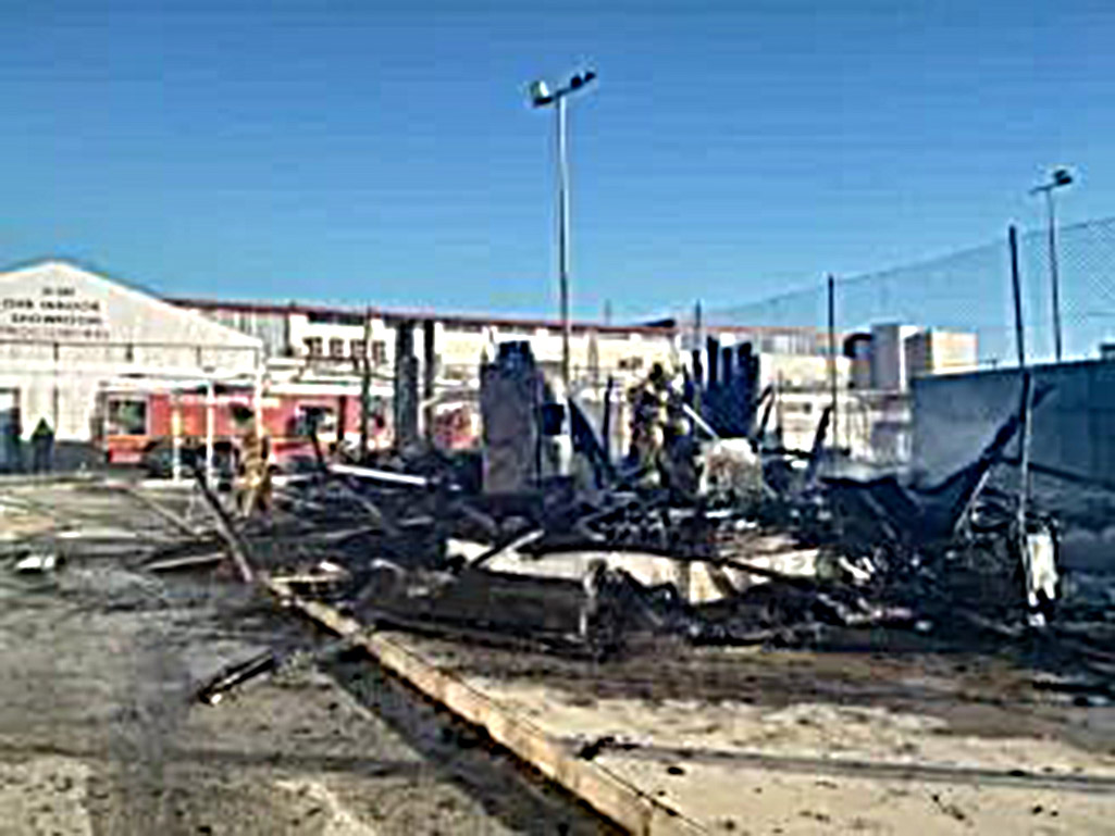 The Moncayo Market cafe-restaurant razed to the ground.