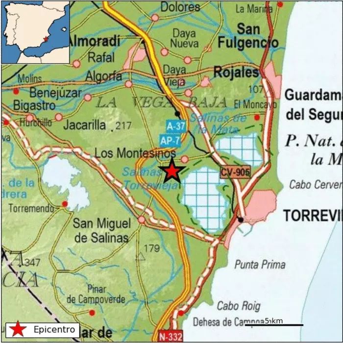 Los Montesinos, epicentre of earthquake on February 11.