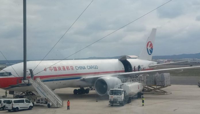 China aircraft Medical equipment bound for Valencian Community arrives from China in Zaragoza