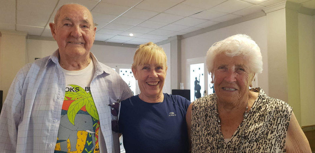 Crecia- Fitness instructor Crecia Wilding with 92 year old Joe and 93 year old Joy