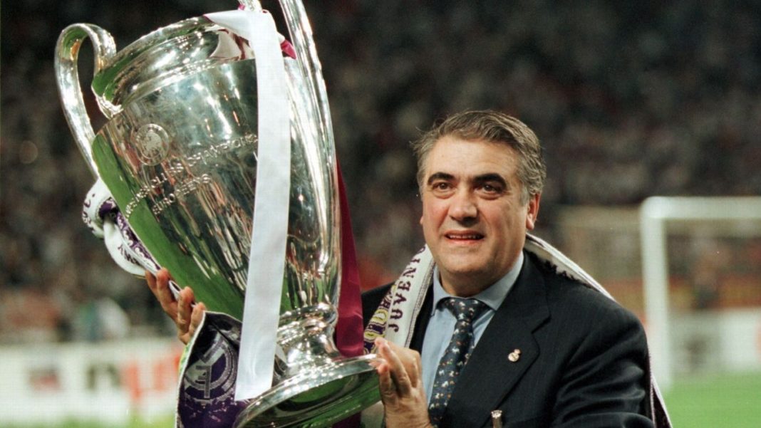 Real Madrid won six trophies during Sanz's time as president, including the Champions League in 1998 and 2000.