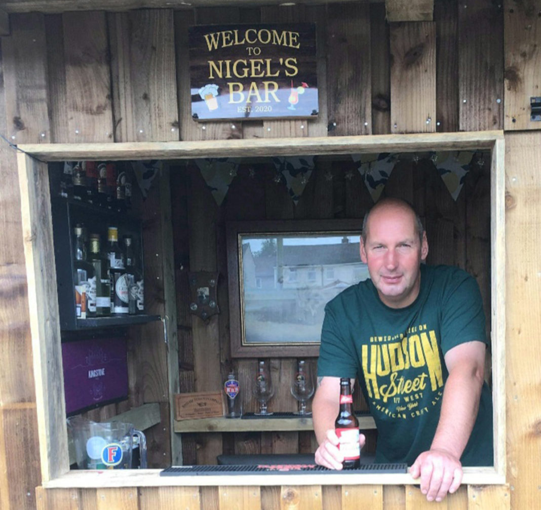 Nigel Johnson built his own bar amid COVID-19 lockdown.