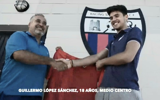 Manager Wille with new signing teenager Guillermo Lopez