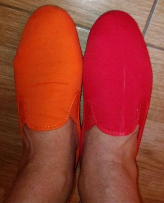 That's Odd!: pair of odd shoes from Benidorm.