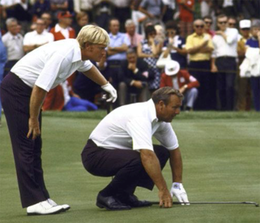 Jack Nicklaus and Arnold Palmer in the 1971 Ryder Cup