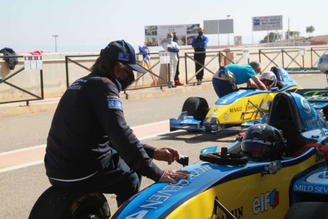 Emerson Fittipaldi testing on Cartagena circuit.