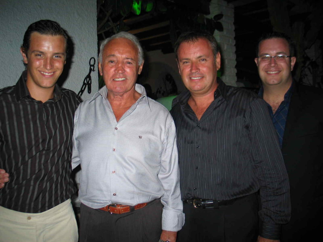 Eddie alongside his father, former professional boxer Eddie senior, flanked by his two sons Elliot and Eddie junior