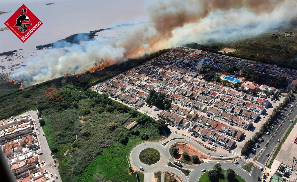 Fire devastates hectares of Natural Park of the Laguna de Torrevieja
