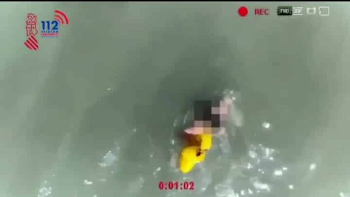 Drowning woman in Guardamar saved by drone. Photo credit 112.