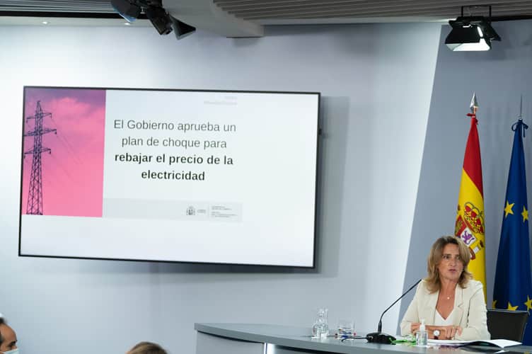 Minister Teresa Ribera, during her speech at the press conference following the Council of Ministers meeting