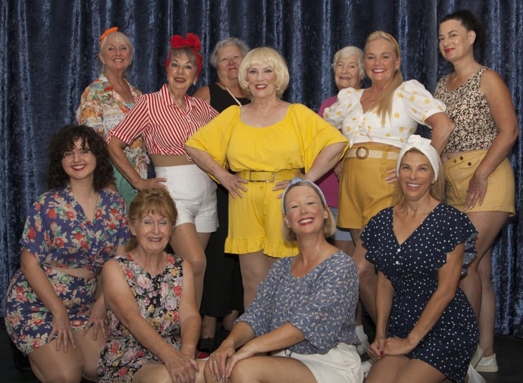 Pictured are members of our company who play the dancers, chorus and US Naval nurses who are stationed on a South Pacific Island during WWII.