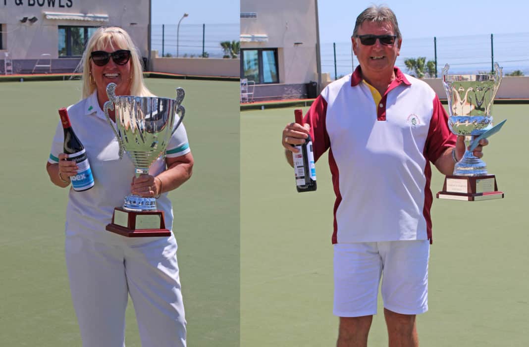 Winners of the singles competitions, Ann Marie Gerrard and Graham Richardson