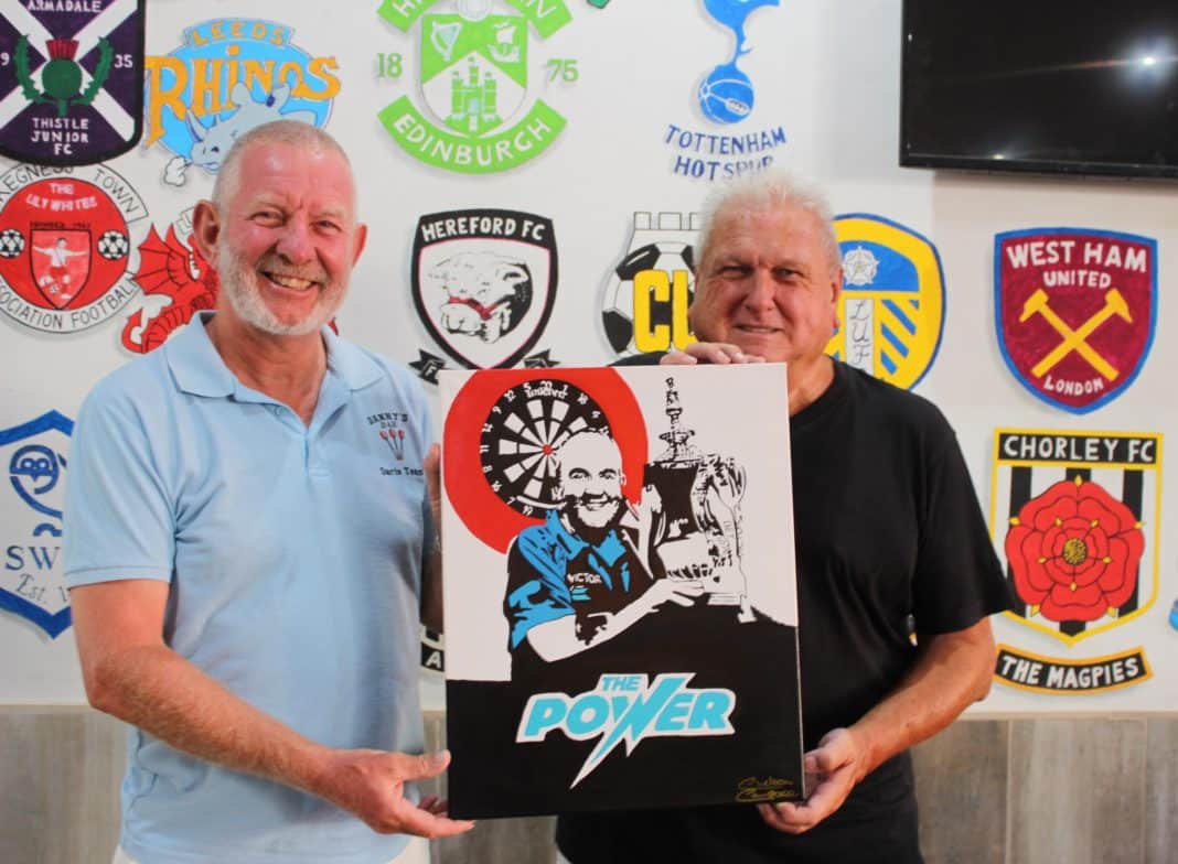 Danny’s Bar team captain Bob Smith, finally took possession of the iconic work from league chairman Paul Durrant.