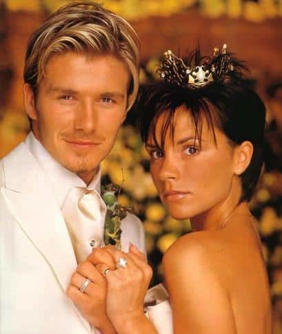 1999 Victoria 'Posh Spice' Adams married footballer David Beckham at Luttrellstown Castle Ireland