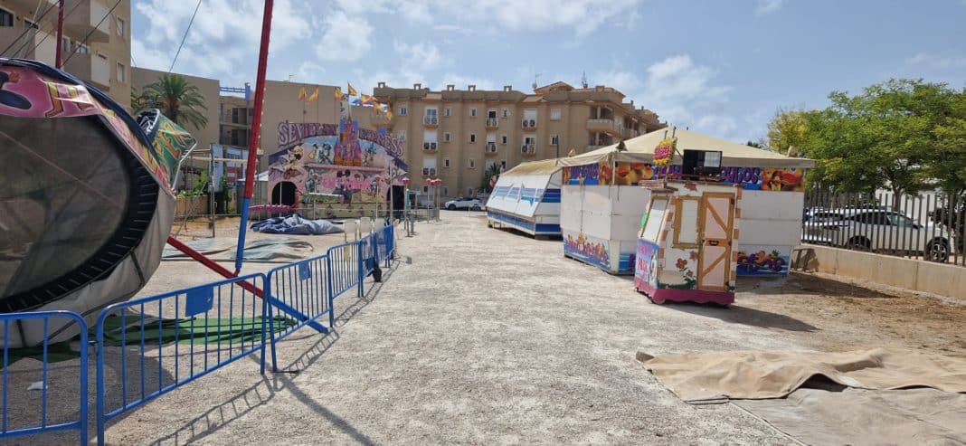 The only available space is occupied by a fairground and traders from the THursday Market