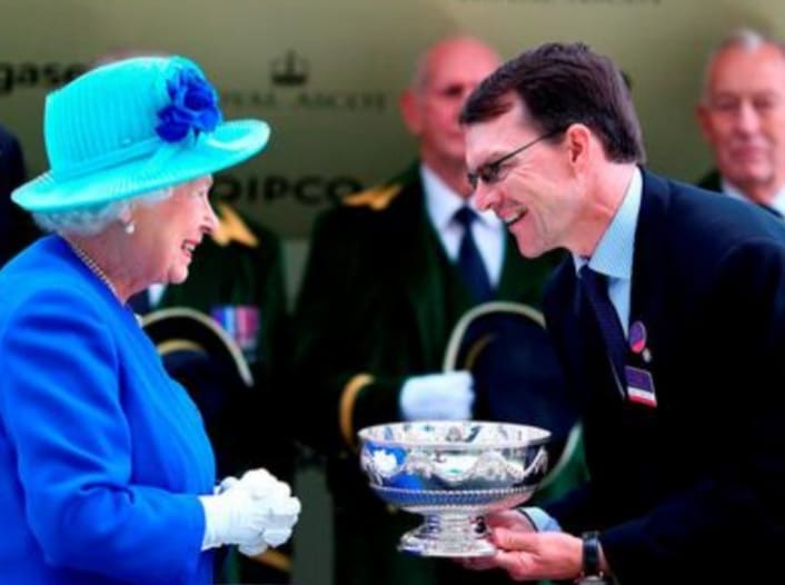 HM The Queen presents Aidan O'Brien with a trophy at Royal Ascot: A very special person. Incredibly knowledgeable and very passionate.