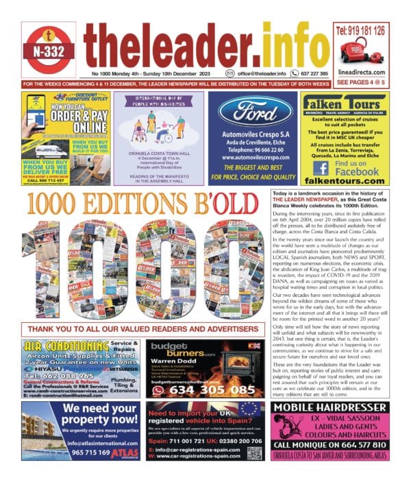 The Leader Newspaper 4 December 2023 – Edition 1000