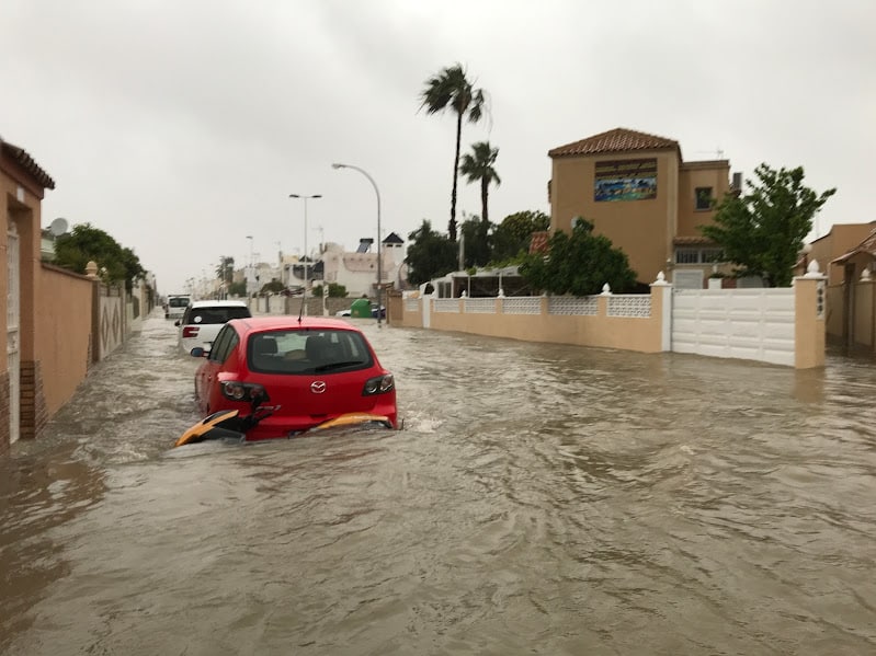 Flooding on calle Francisco Diez Martinez near Lagoons Village