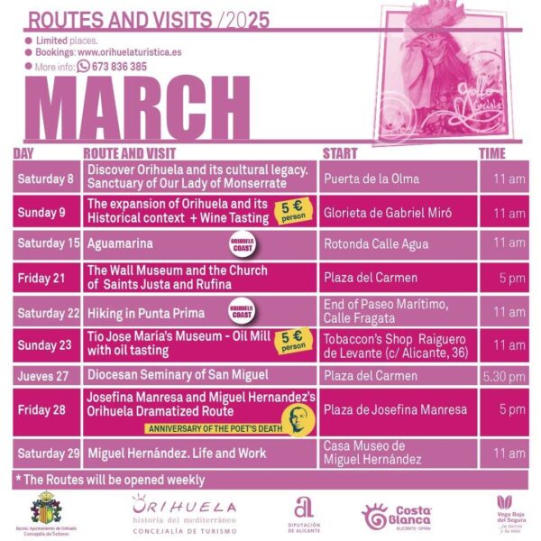 Orihuela Offers History, Hiking, and Gastronomy in March