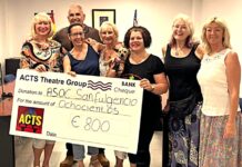 ACTS Community Theatre Gives Back to the Community Our chairperson, Julie Irvine, along with members of the ACTS committee, proudly presented a cheque to the Mayor of San Fulgencio, José Ma Ballester Sansana