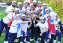 IN THE BUNKER WITH MICK THE GRIP Billy Casper while on the Senior Tour. “Like a lot of the fellows round here, I have a furniture problem. My chest has fallen into my drawers.”