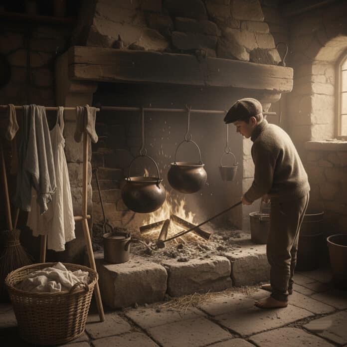 Alles rondom het vuur, onder toezicht van Bean an Tidgh.