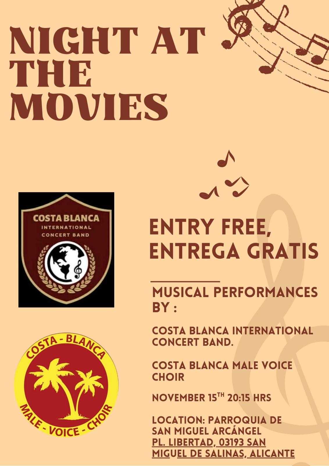 Costa Blanca International Concert Band launches Festive Season with  ‘A Night at the Movies’ in San Miguel