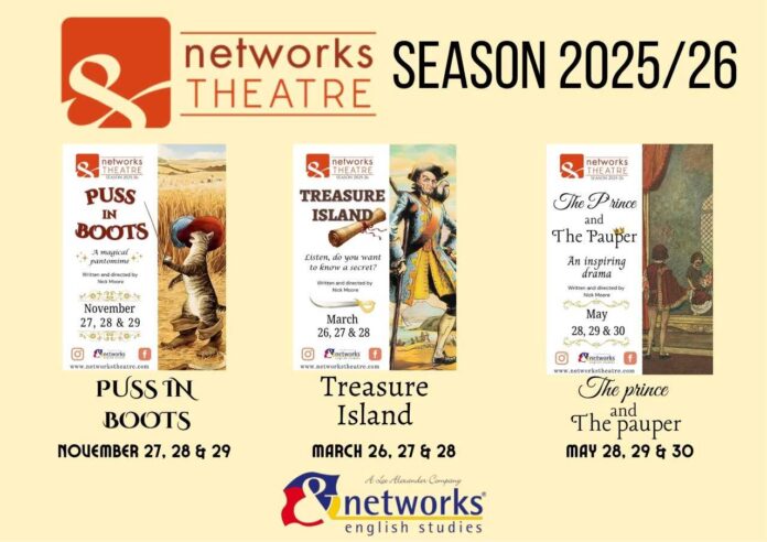 Come abbiamo fatto negli ultimi 26 anni, il Networks Theatre torna con un'altra stagione ricca di commedie, drammi, musica e tanto inglese!