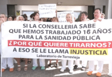 La Cour suprême rejette l'appel du personnel du laboratoire de l'hôpital de Torrevieja Pour le personnel de laboratoire concerné, cette décision met fin à leur combat juridique et, bien qu'ils reconnaissent que toutes les voies de recours judiciaires ont été épuisées, leur avenir professionnel reste incertain.